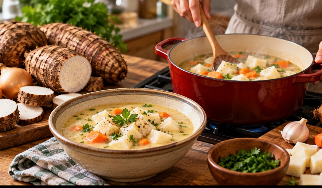 Rico em carboidratos, o inhame fornece energia para as atividades diárias. Também apresenta baixo teor de gordura e pode integrar uma alimentação equilibrada. Seu valor nutricional varia conforme a espécie e a forma de preparo.