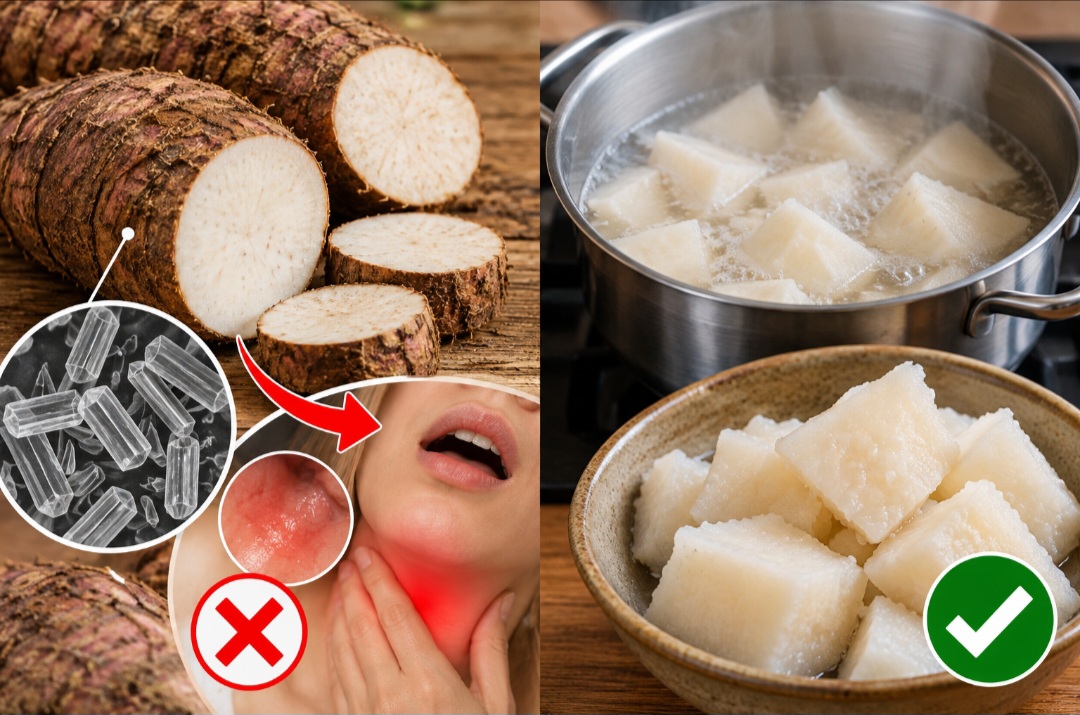 O inhame deve ser bem cozido antes do consumo. Algumas variedades contêm cristais de oxalato de cálcio, capazes de provocar irritação na boca e na garganta quando ingeridas cruas. O cozimento adequado reduz esse efeito e torna o alimento mais seguro. 
