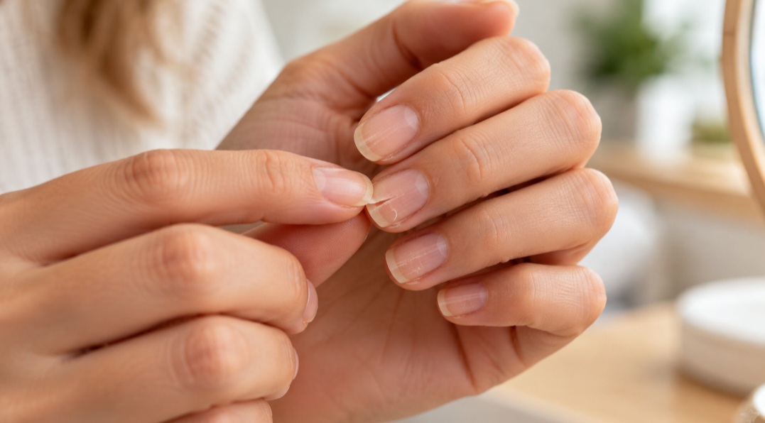 UNHAS: A deficiência de ferro pode provocar alterações nas unhas, deixando-as mais frágeis e quebradiças. Em casos mais avançados, elas podem adquirir um formato côncavo, semelhante ao de uma colher, condição conhecida como coiloníquia. Embora não seja exclusiva da falta de ferro, essa alteração merece investigação.