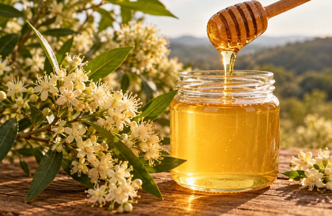 Mel de assa-peixe: Produzido a partir do néctar das flores da planta assa-peixe, comum em diversas regiões do Brasil, apresenta coloração clara, aroma suave e sabor delicado. É tradicionalmente utilizado para aliviar a tosse e a irritação na garganta, embora não existam evidências suficientes de benefícios específicos desse tipo de mel para problemas respiratórios.