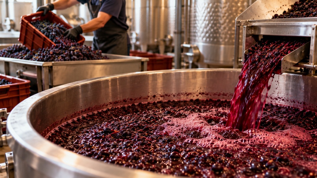 Durante a produção do vinho tinto, o suco das uvas permanece em contato com as cascas durante a fermentação. Esse processo favorece a extração de compostos como o resveratrol. No vinho branco, esse contato costuma ser muito menor.
