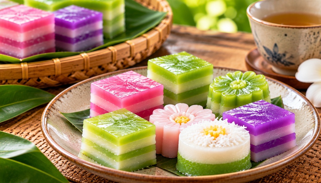 Na língua tailandesa, khanom significa doce ou sobremesa, enquanto chan significa camada. O nome descreve uma das principais características da iguaria, que apresenta faixas sobrepostas e bem definidas, geralmente em duas cores alternadas.