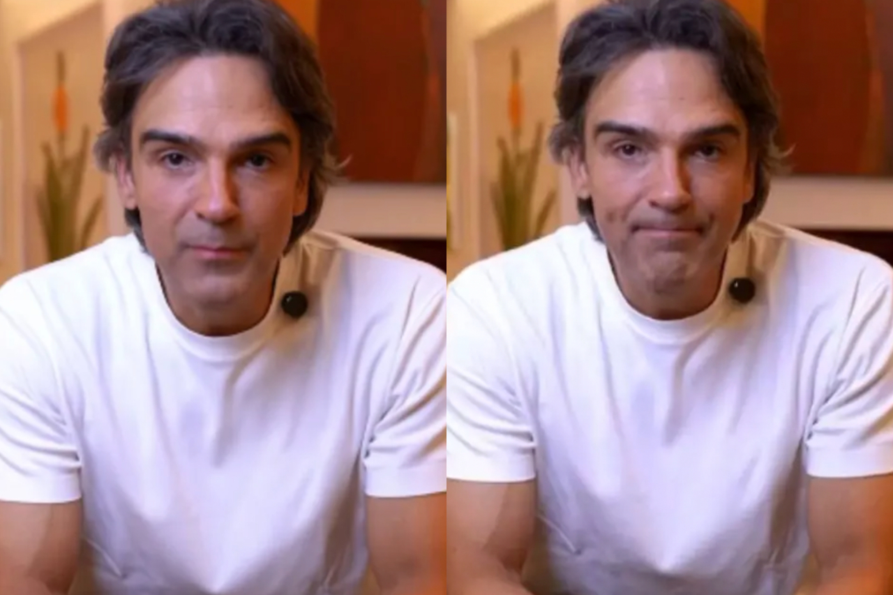 Em um vídeo publicado no Instagram, o apresentador Tadeu Schmidt revelou que enfrenta uma relação difícil com o celular e se considera viciado no aparelho. Ele contou que costuma passar longos períodos diante da tela, sobretudo ao percorrer as redes sem perceber quanto tempo dedicou à atividade. -  (crédito: Reprodução/Redes Sociais)