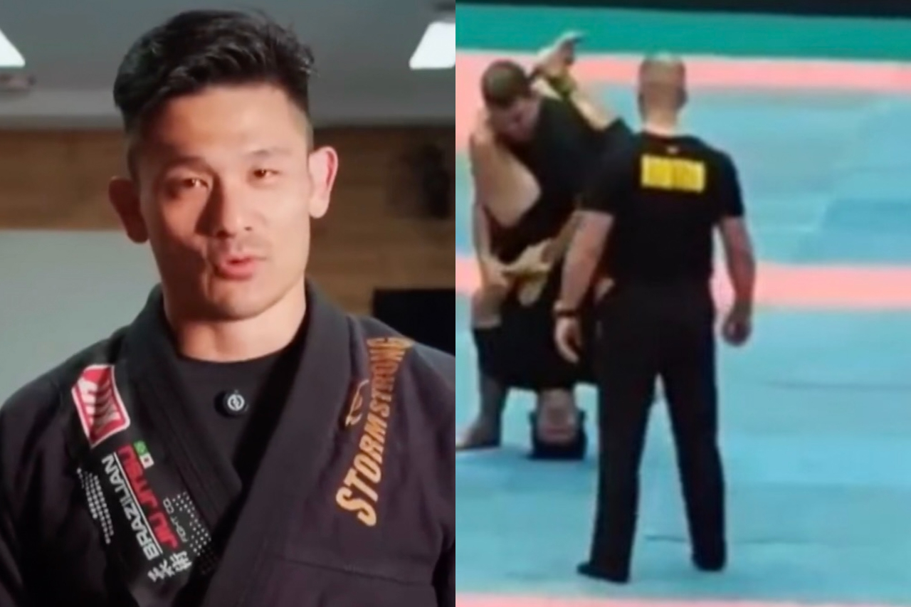 Willian Hiroyuki, conhecido como Kabuto, sofreu grave lesão cervical por conta de golpe proibido no jiu-jítsu – Reprodução/TV Globo/Redes Sociais