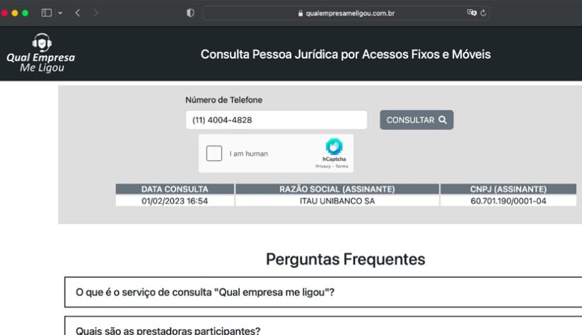 Anatel - qual empresa me ligou
